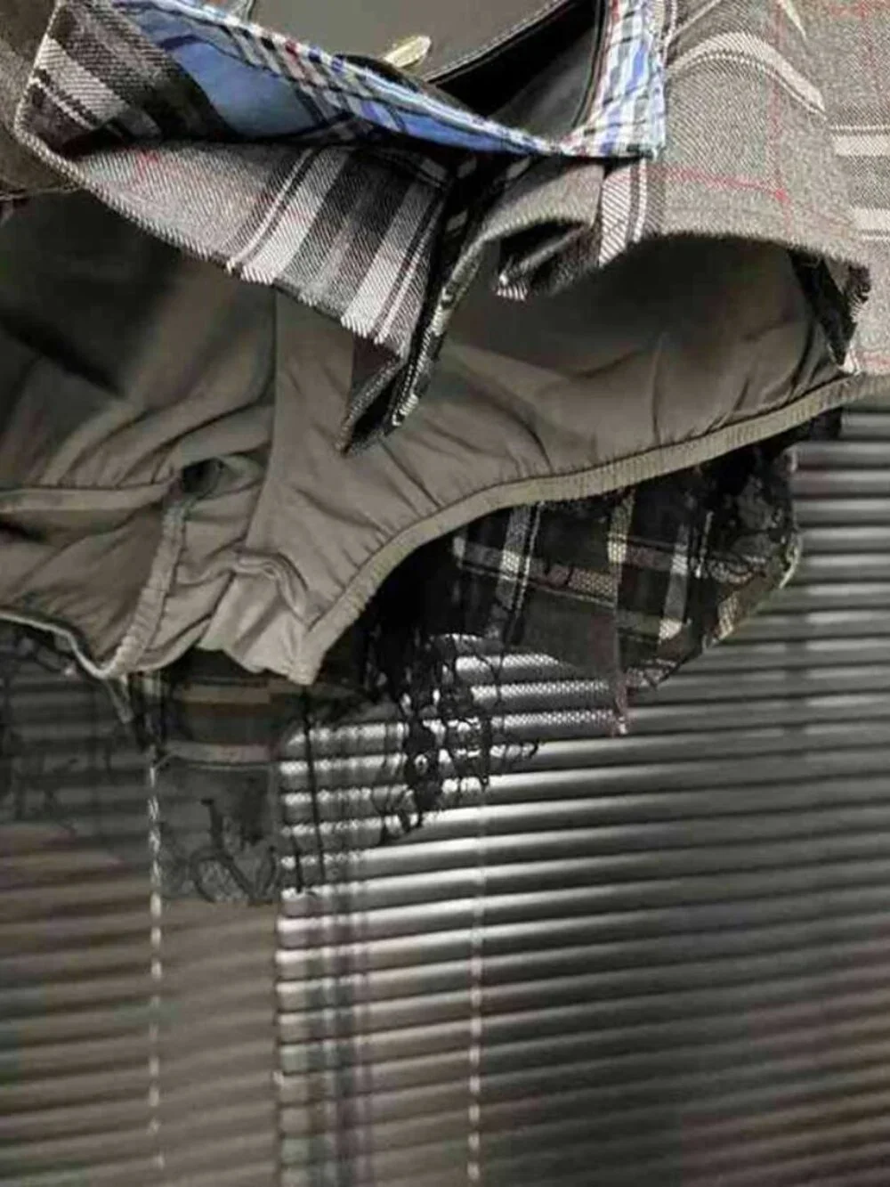 Punk Plaid & Faux Leather Skirt